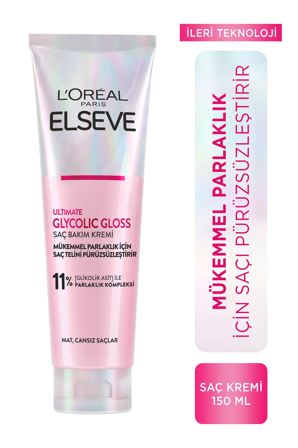 Glycolic Gloss Mükemmel Parlaklık için Pürüzsüzleştirici Saç Kremi 150ml