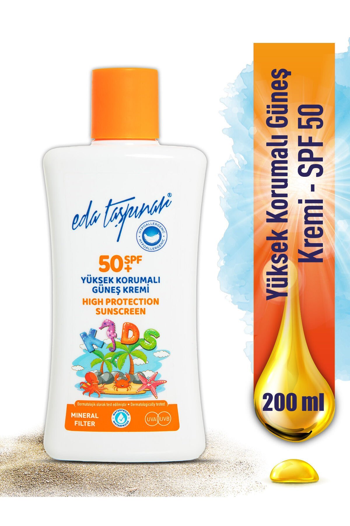 Eda Taşpınar Mineral Filtreli Yüksek Korumalı Güneş Kremi Spf 50 Kids -200ml (EGX83)