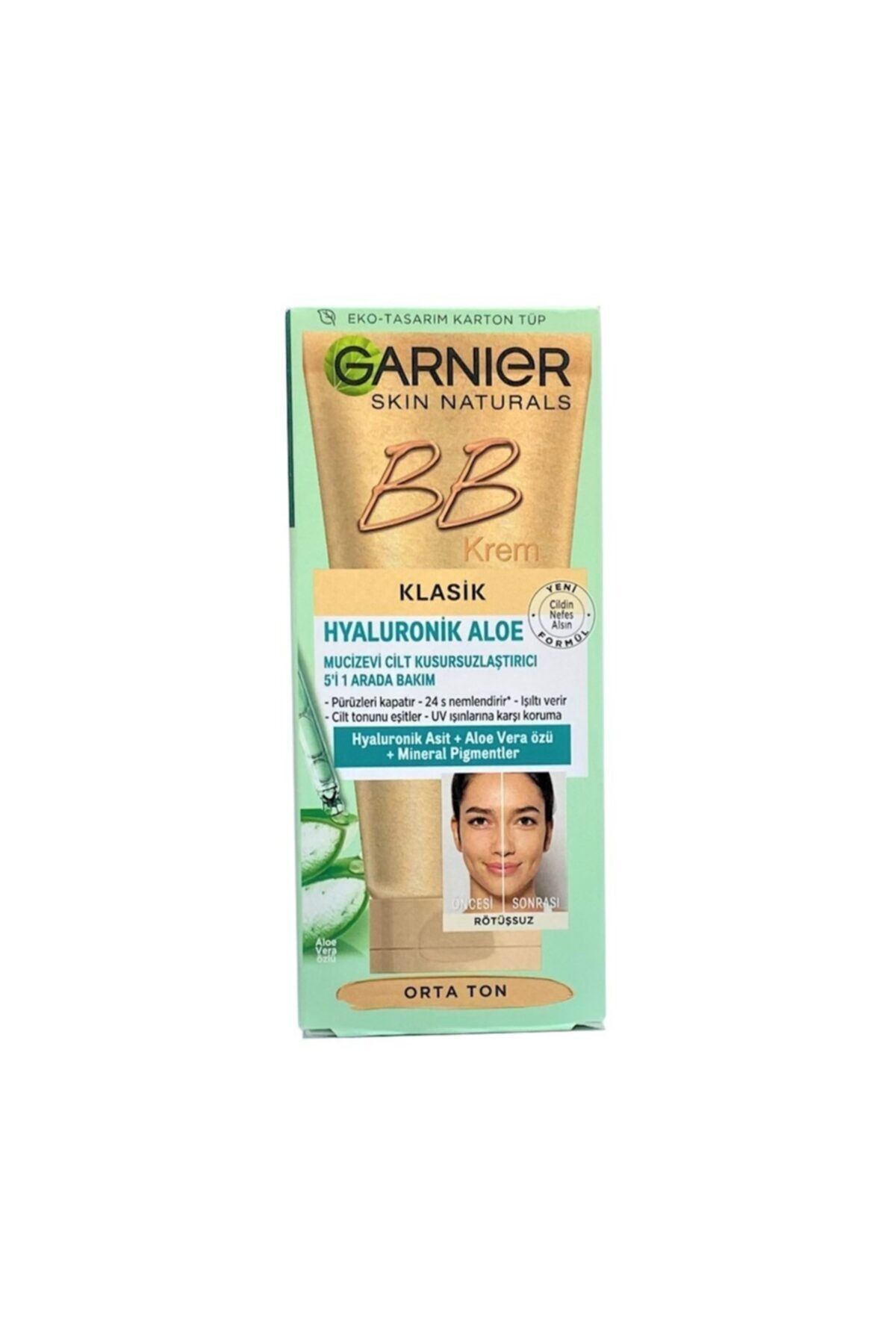 Garnier Hyaluronik Aloe Mucizevi Cilt Kusursuzlaştırıcı 5'i 1 Arada Bakım Kremi Orta Ton 50ml