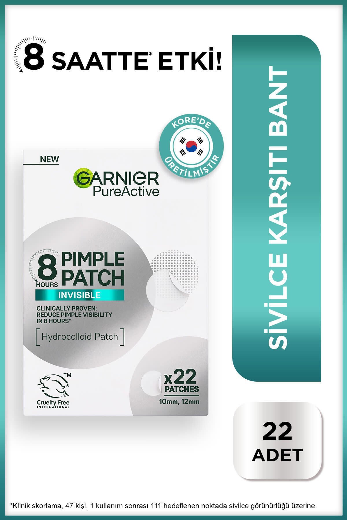 Pimple Patch 22'li Sivilce Bandı / Hidrokolloid Bant / Akne Karşıtı 22li Bant