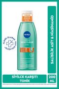 Derma Skin Clear Sivilce Karşıtı Tonik 200ml,Salisilik Asit,Niasinamid,Deniz Tuzu,Gözenek Arındırıcı