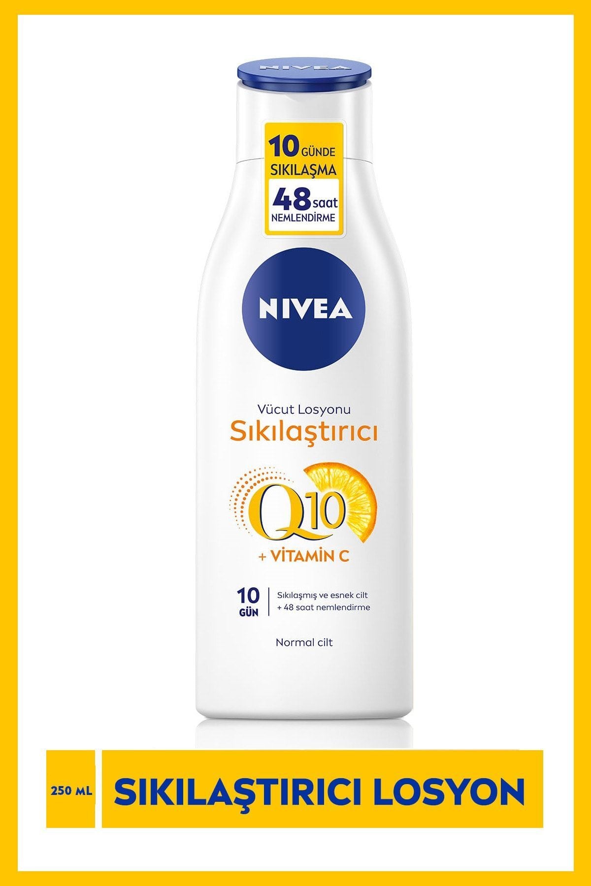 Nivea Q10 Vitamin C Sıkılaştırıcı Vücut Losyonu 250ml, Vücut Nemlendirme,10 Günde Sıkılaşma