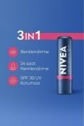 NIVEA Renkli Dudak Bakım Kremi,Pembe,4,8gr,Nemlendirme,SPF30,Doğal Yağlar,E Vitamini,Dudak ve Yanak İçin
