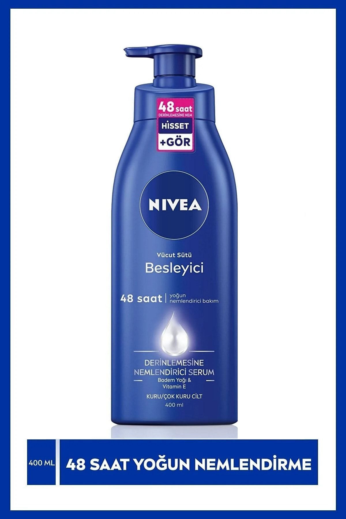 Nivea Vücut Sütü Besleyici 400ml, Kuru Ve Çok Kuru Ciltler,48 Saat Nemlendirici Vücut Losyonu