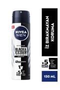 Nivea Men Erkek Sprey Deodorant Black&white Invisible Original 150ml,48 Saat Anti-perspirant Koruma