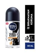 Nivea Men Erkek Roll On Deodorant Black&White Invisible Güçlü Etki 50 ml 48 Saat Anti-Perspirant Koruma