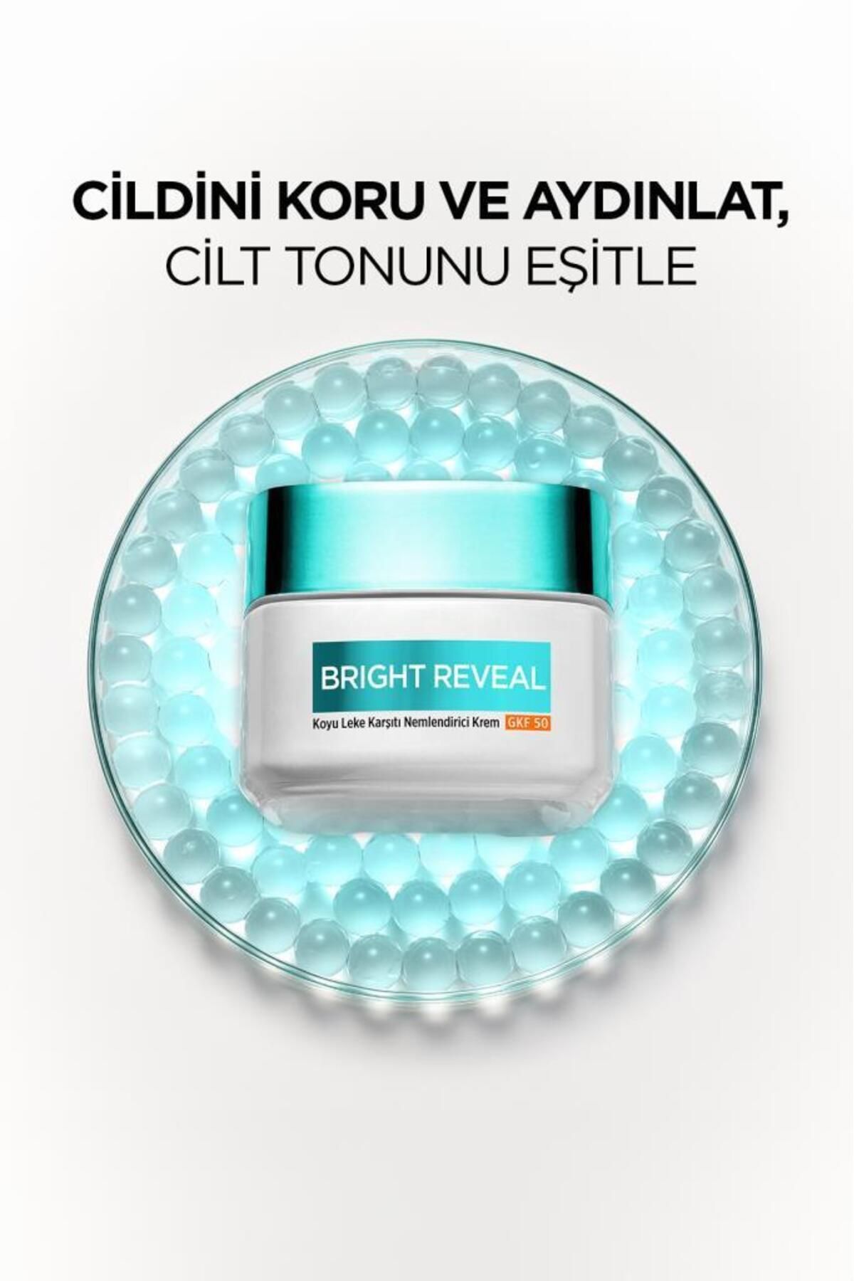 L'Oreal Paris Bright Reveal Koyu Leke Karşıtı, Cilt Tonu Eşitleyici Spf50 Nemlendirici Krem Niasinamid 50ml