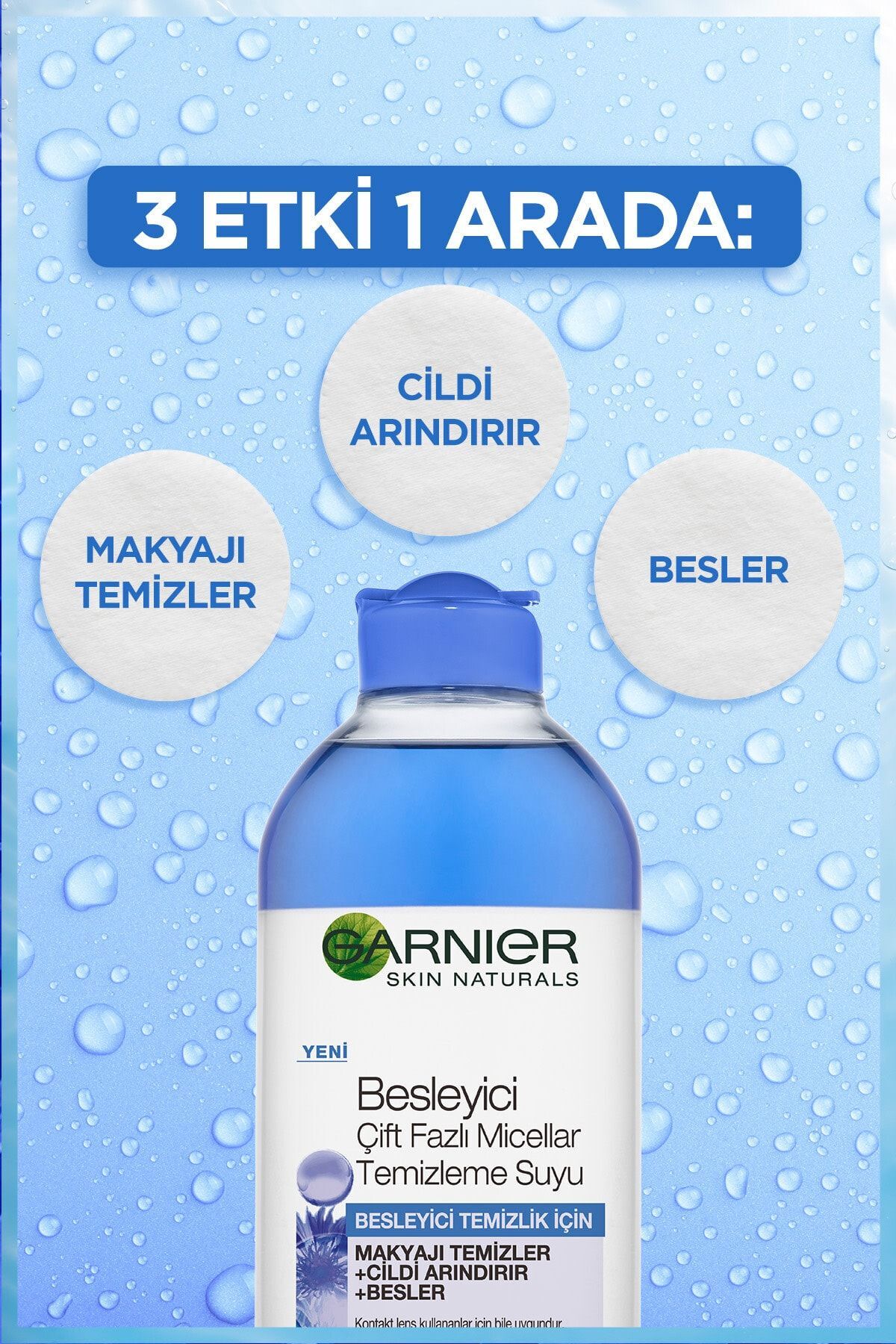 Garnier Besleyici Çift Fazlı Micellar Makyaj Temizleme Suyu 400 ml