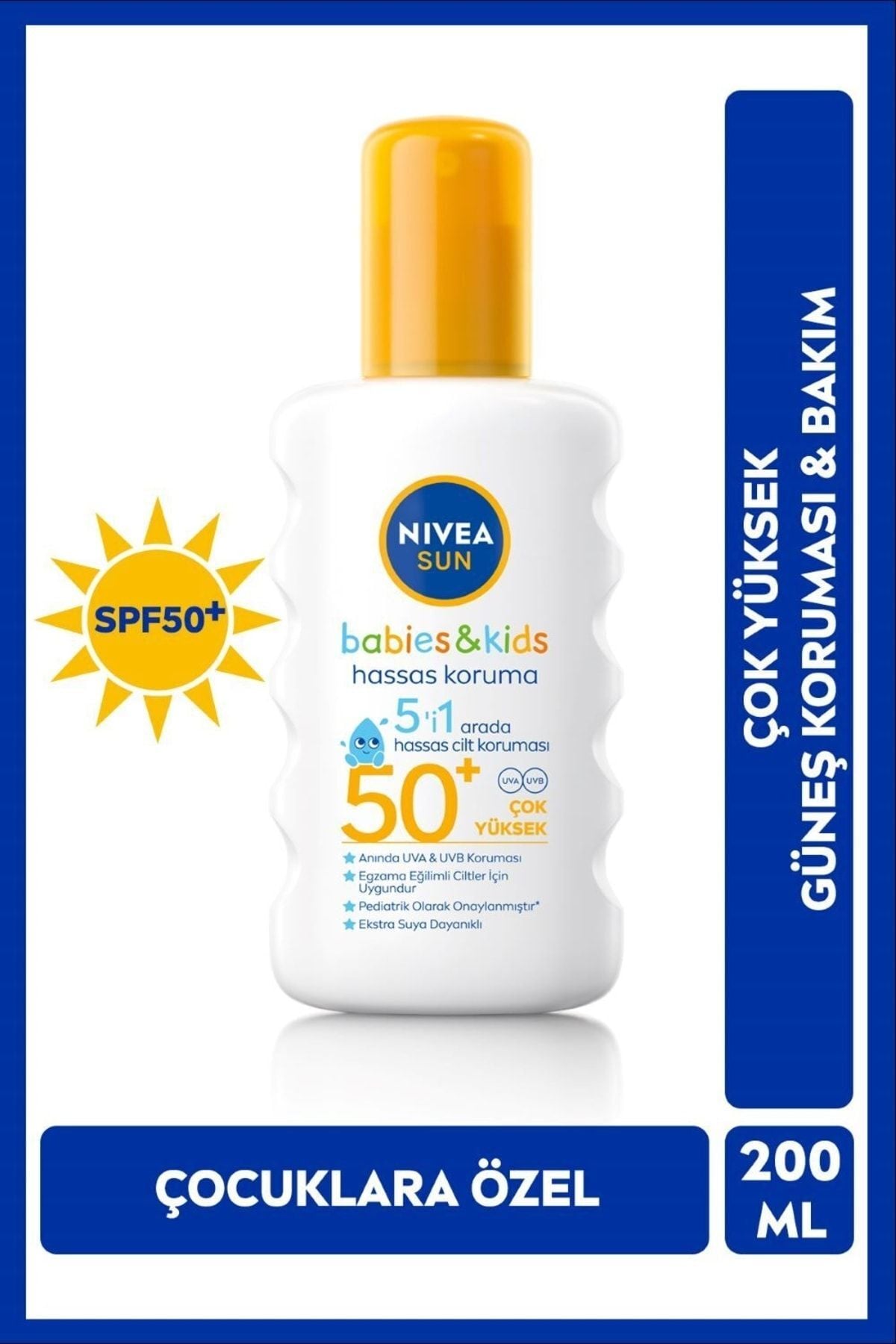 Nivea Sun Çocuk Ve Bebek Güneş Kremi Spf50+ Hassas Ciltler Için 200 Ml Sprey,çok Yüksek Koruma
