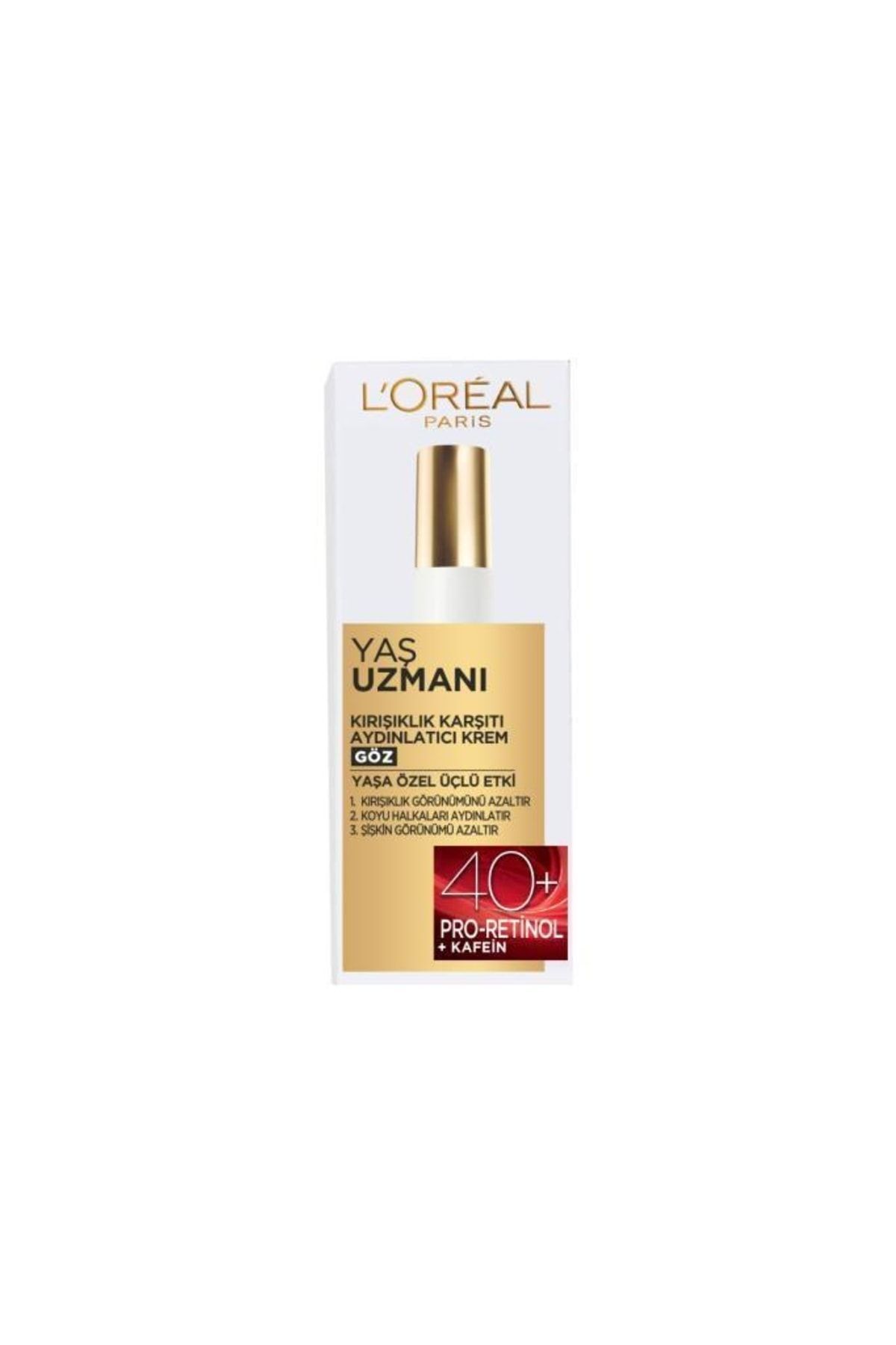 L'Oreal Paris Yaş Uzmanı 40+ Kırışıklık Karşıtı Aydınlatıcı Göz Kremi